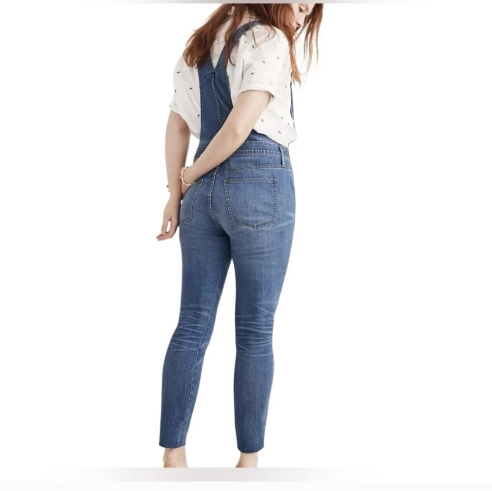 Madewell Cotton Stretch Blend Denim Skinny Jean Overalls in Jansing Wash(M)